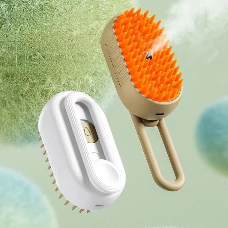 Multi-Function Pet Hair Removal Brush – Electric Comb with Steam Spray & Anti-Flying Hair Technology