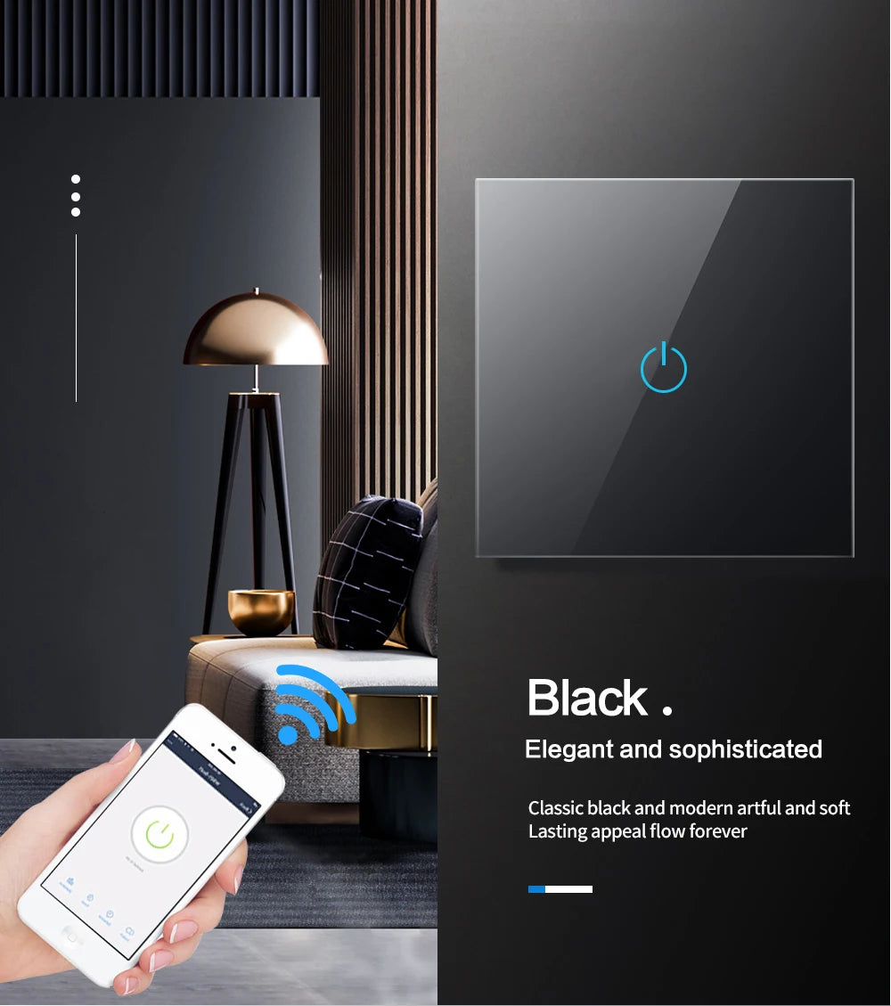 LumaControl Alexa & Google Smart Light Touch Switch (No Neutral, 1–3 Gang)
