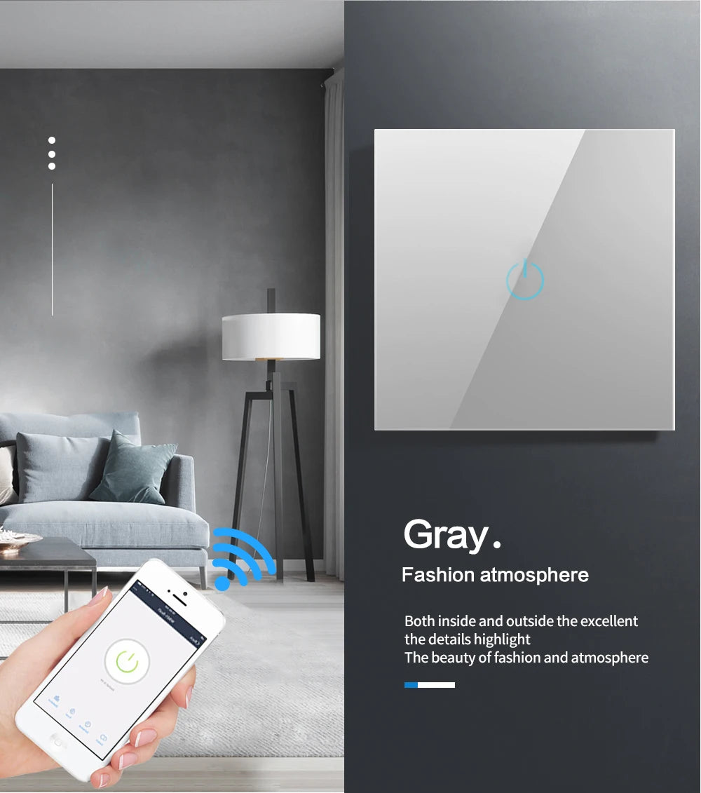 LumaControl Alexa & Google Smart Light Touch Switch (No Neutral, 1–3 Gang)