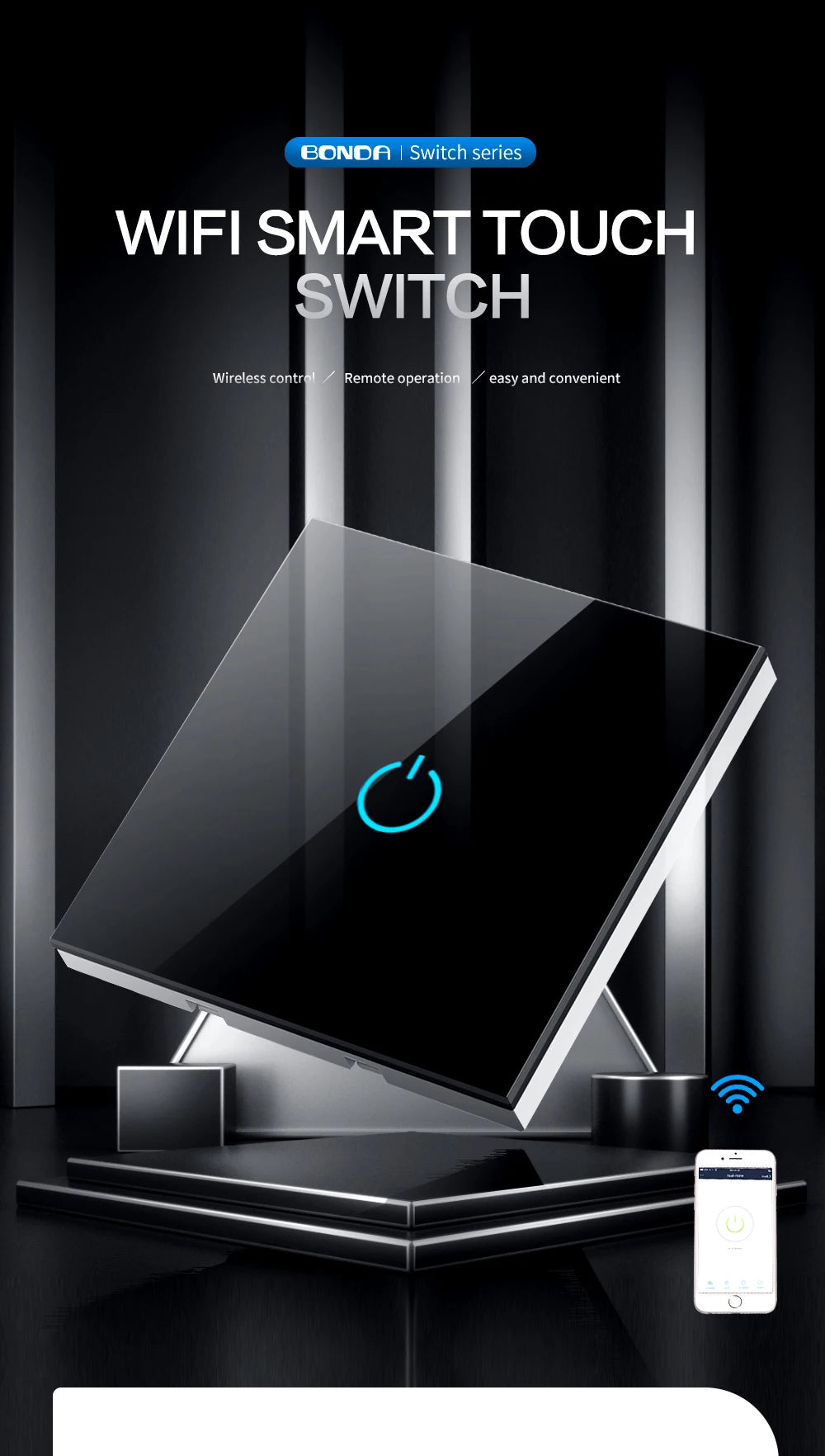 LumaControl Alexa & Google Smart Light Touch Switch (No Neutral, 1–3 Gang)