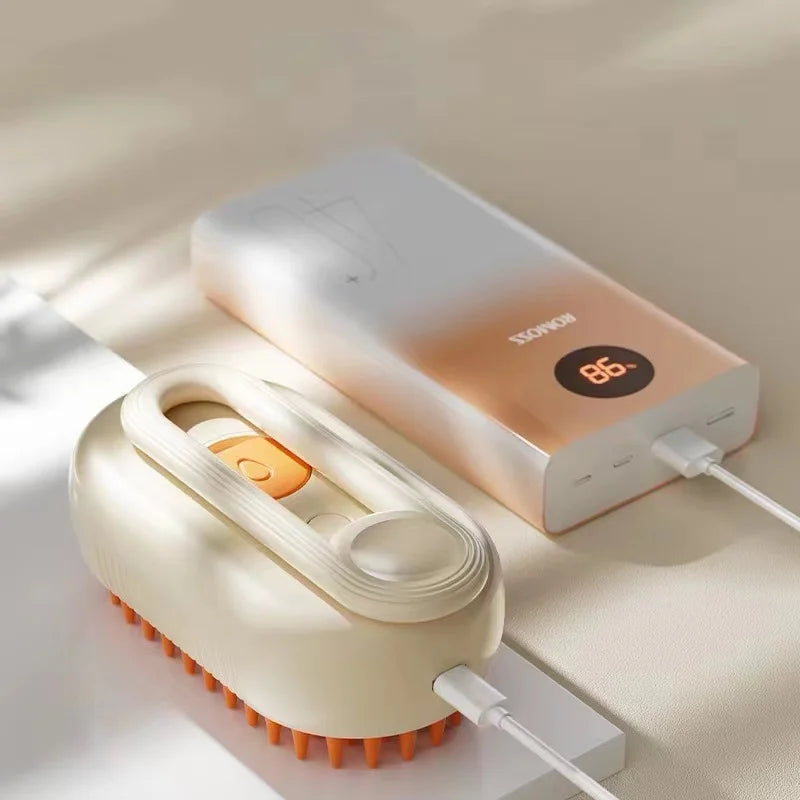 Multi-Function Pet Hair Removal Brush – Electric Comb with Steam Spray & Anti-Flying Hair Technology