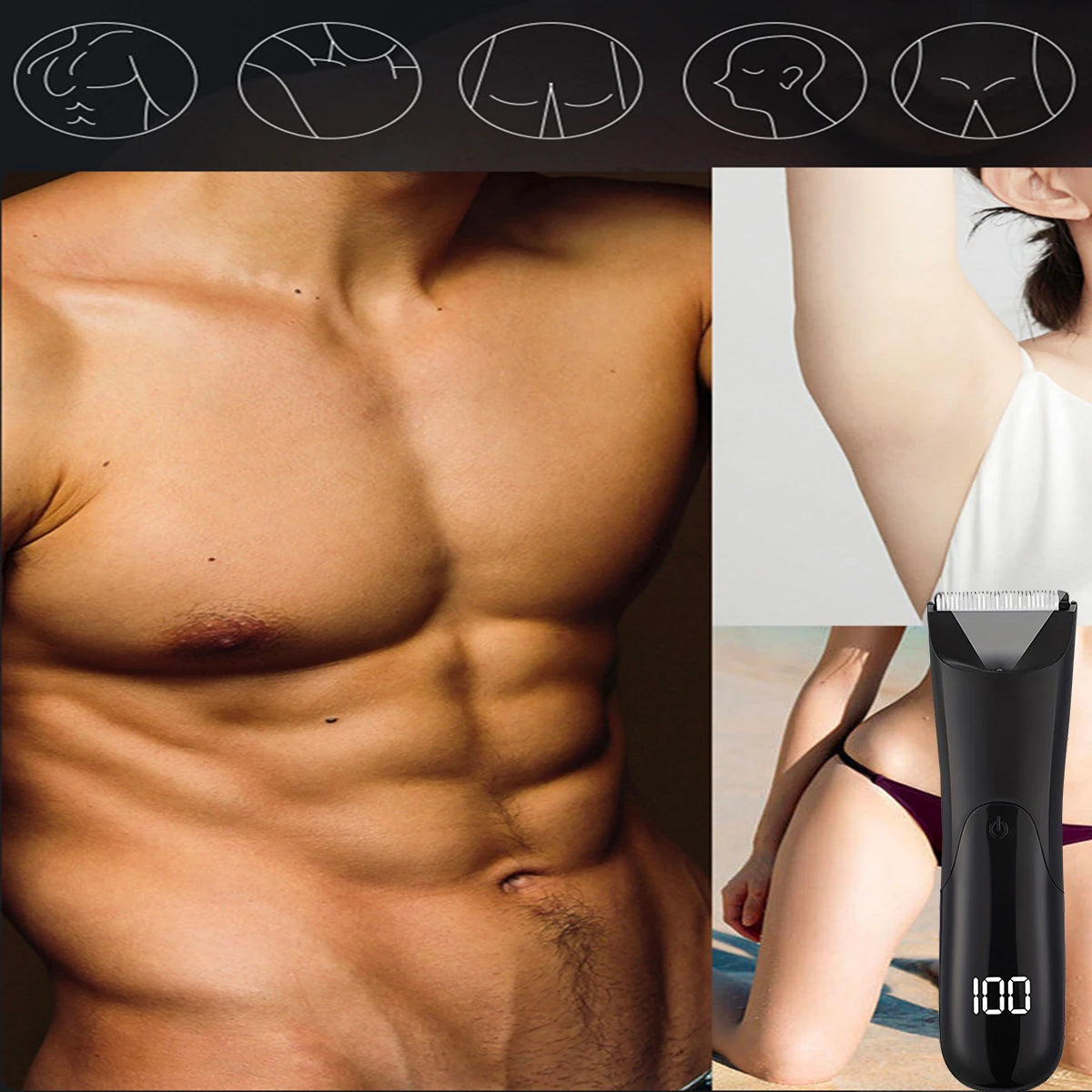 ManGlide 7-in-1 Grooming Tool – Beard, Body & Intimate Hair Trimmer
