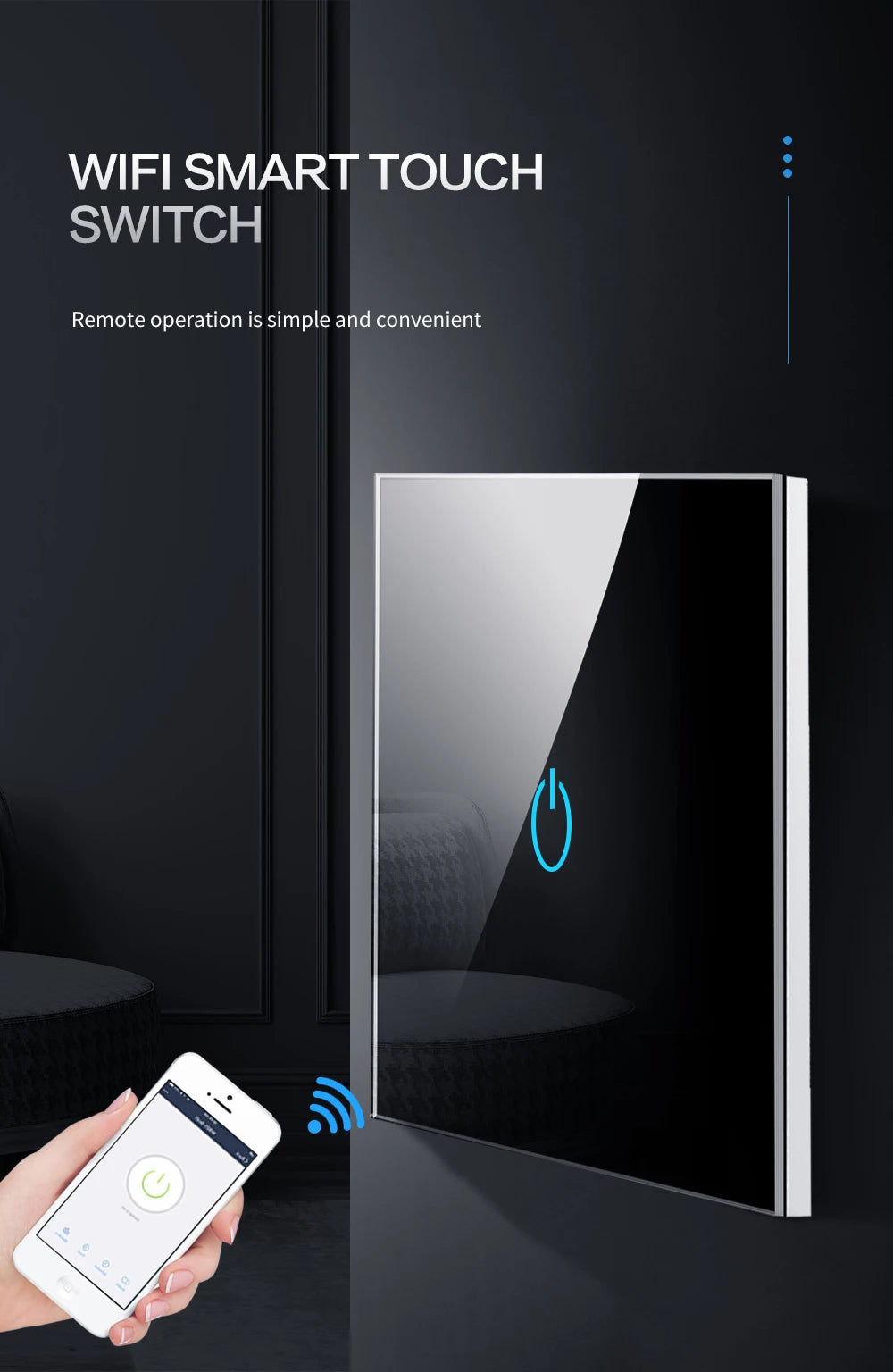 LumaControl Alexa & Google Smart Light Touch Switch (No Neutral, 1–3 Gang)