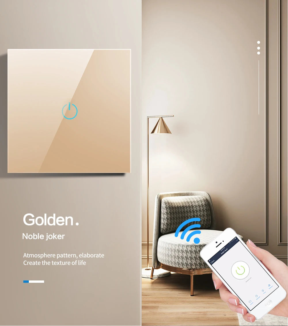 LumaControl Alexa & Google Smart Light Touch Switch (No Neutral, 1–3 Gang)