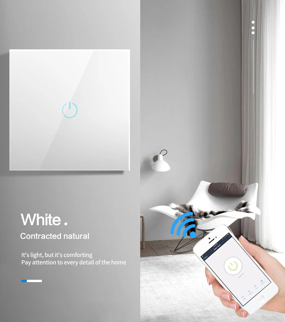 LumaControl Alexa & Google Smart Light Touch Switch (No Neutral, 1–3 Gang)