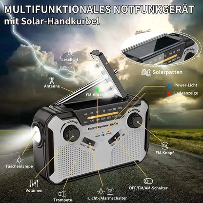 EcoCharge Emergency Radio 4000mAh – Solar & Hand Crank Power