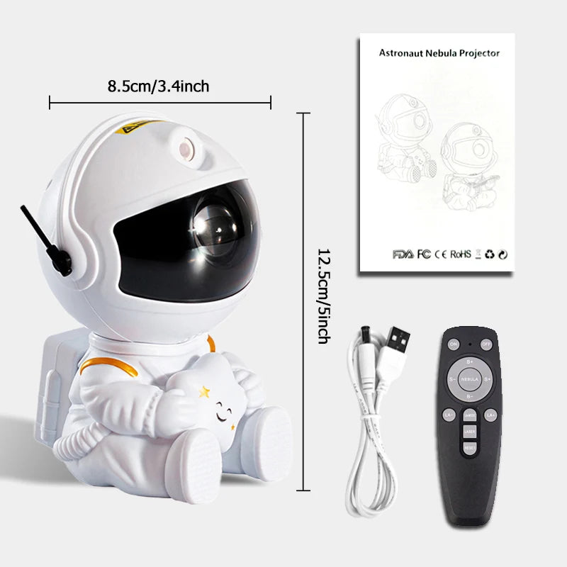 Astronaut Star Projector Lamp - Realistic Galaxy & Cosmic Nebula Projection | LED Night Light for Children's Bedrooms & Home Decoration