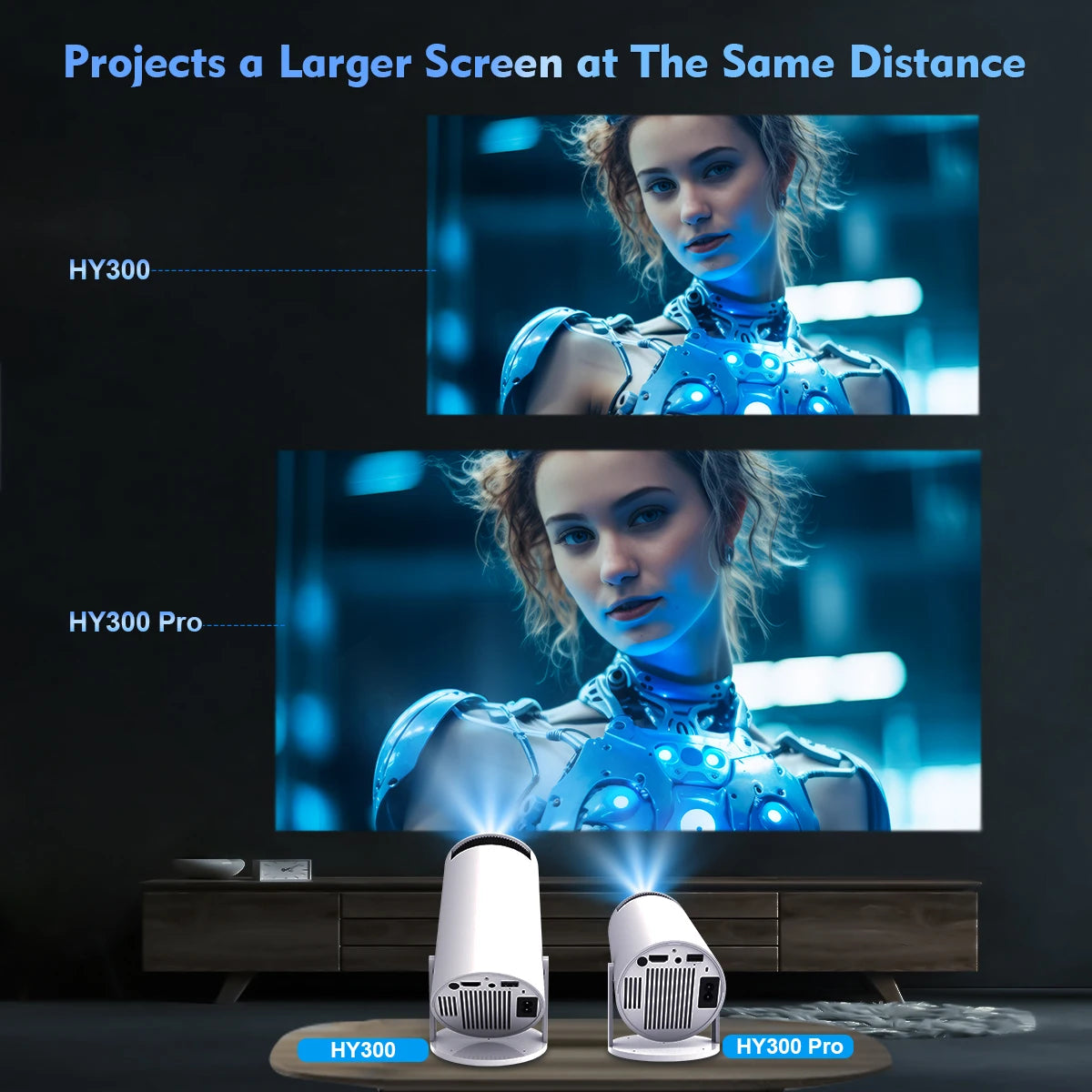 Premium Cubic Pro Smart Projector - 4K Support | Dual-Band WiFi 6 | 260 ANSI | Android 11 OS | Indoor/Outdoor Cinema Experience