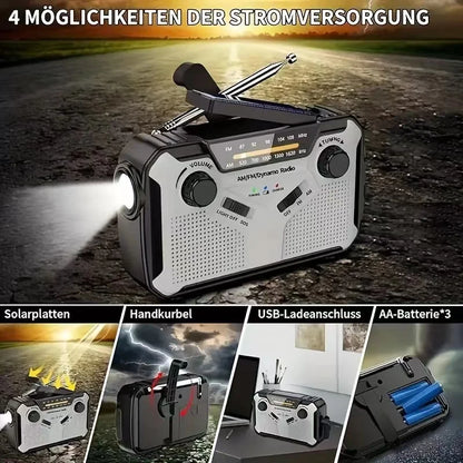 EcoCharge Emergency Radio 4000mAh – Solar & Hand Crank Power