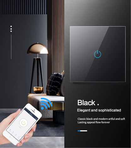 LumaControl Alexa & Google Smart Light Touch Switch (No Neutral, 1–3 Gang)