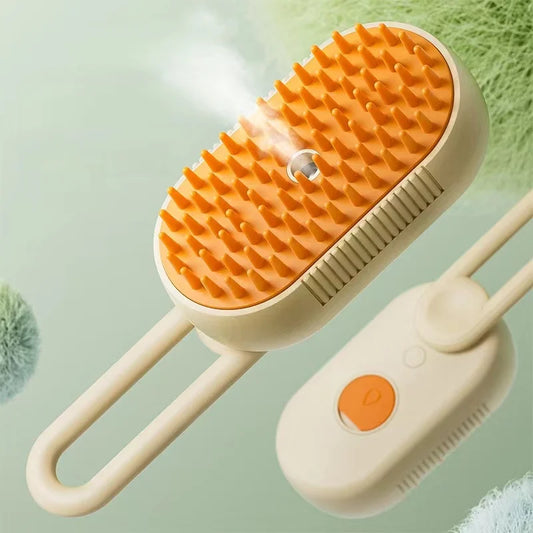 Multi-Function Pet Hair Removal Brush – Electric Comb with Steam Spray & Anti-Flying Hair Technology