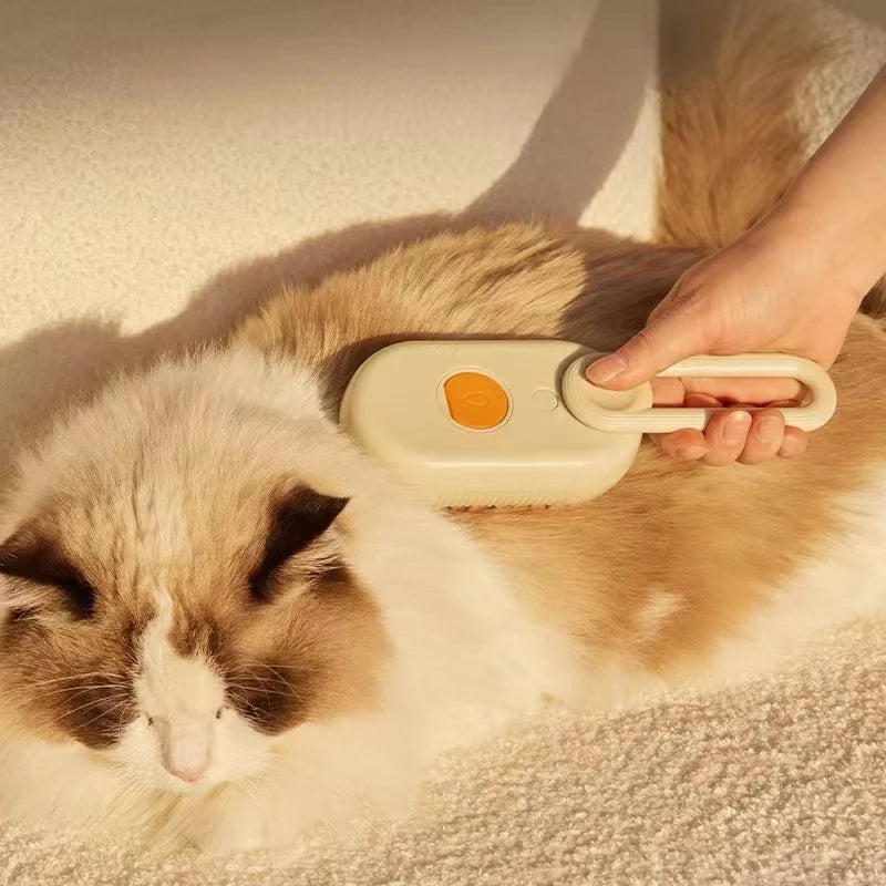 Multi-Function Pet Hair Removal Brush – Electric Comb with Steam Spray & Anti-Flying Hair Technology