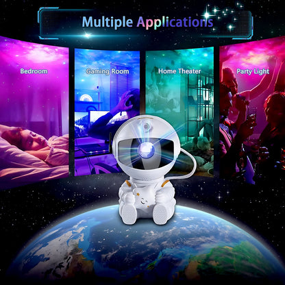 Astronaut Star Projector Lamp - Realistic Galaxy & Cosmic Nebula Projection | LED Night Light for Children's Bedrooms & Home Decoration