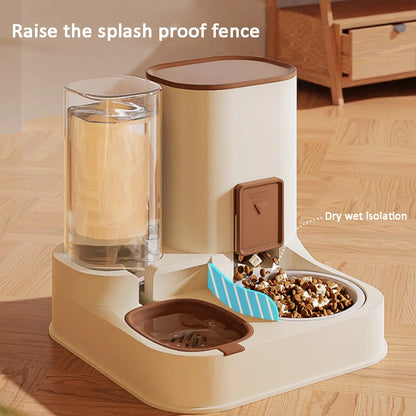 Paws & Drink Duo – Automatic 2-in-1 Cat Feeder & Water Dispenser | Smart Pet Bowl for Food & Fresh Water