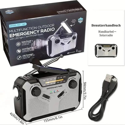 EcoCharge Emergency Radio 4000mAh – Solar & Hand Crank Power