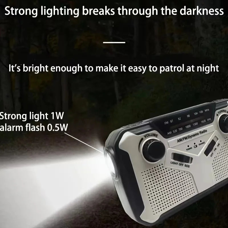 EcoCharge Emergency Radio 4000mAh – Solar & Hand Crank Power