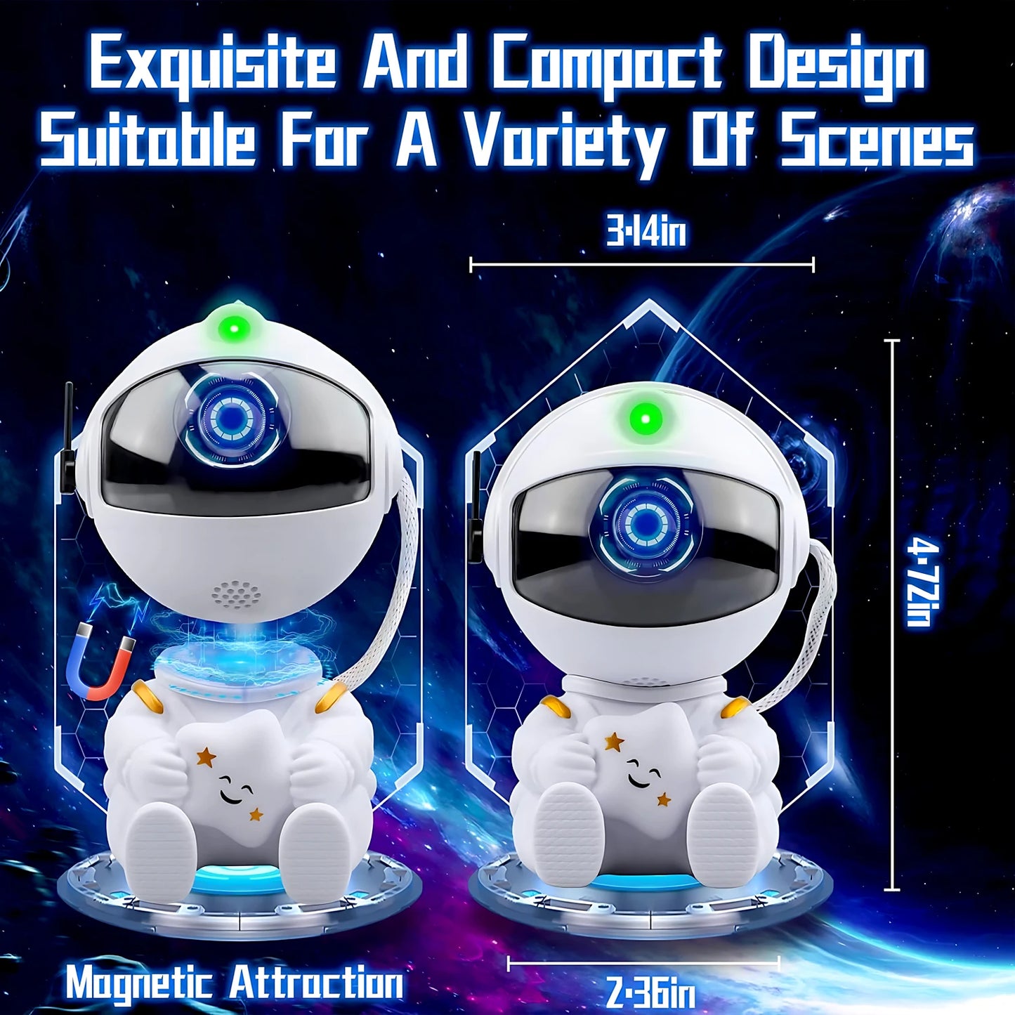 Astronaut Star Projector Lamp - Realistic Galaxy & Cosmic Nebula Projection | LED Night Light for Children's Bedrooms & Home Decoration