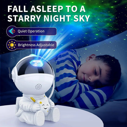 Astronaut Star Projector Lamp - Realistic Galaxy & Cosmic Nebula Projection | LED Night Light for Children's Bedrooms & Home Decoration