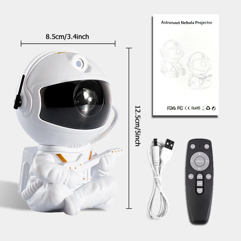 Astronaut Star Projector Lamp - Realistic Galaxy & Cosmic Nebula Projection | LED Night Light for Children's Bedrooms & Home Decoration